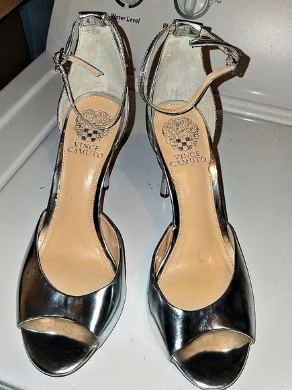Vince Camuto Metallic Ankle Strap Heels US 8.5